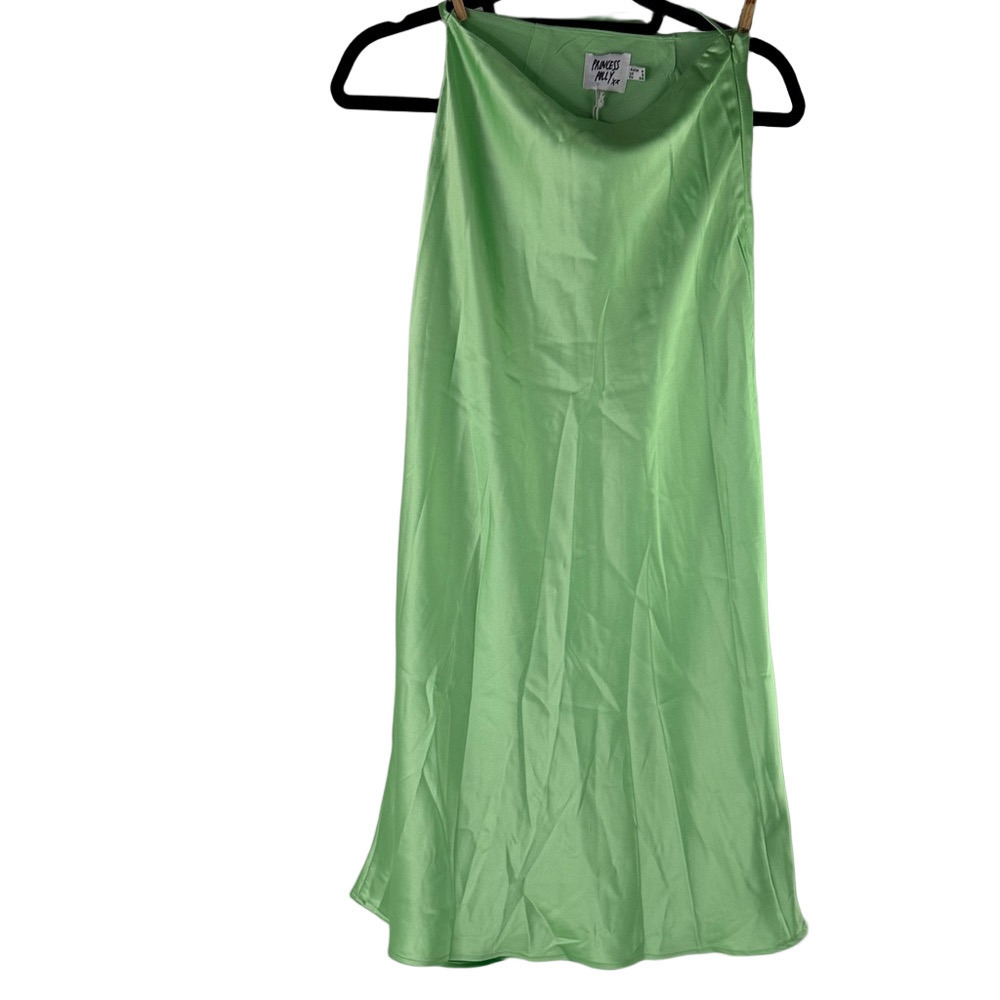 NWT Princess Polly Satin Nola Midi Skirt in Green